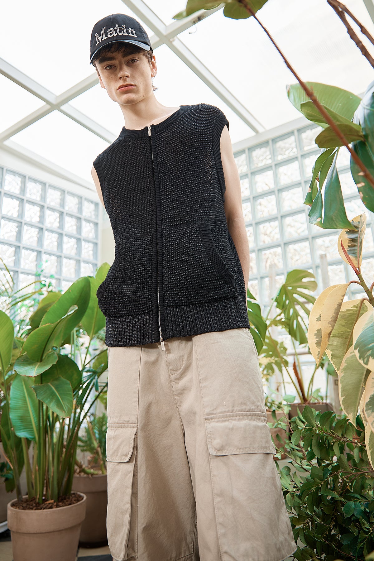 Matin Kim - Two Tone Mesh Knit Vest (Black) product image 12 | TRAB K-Fashion Australia