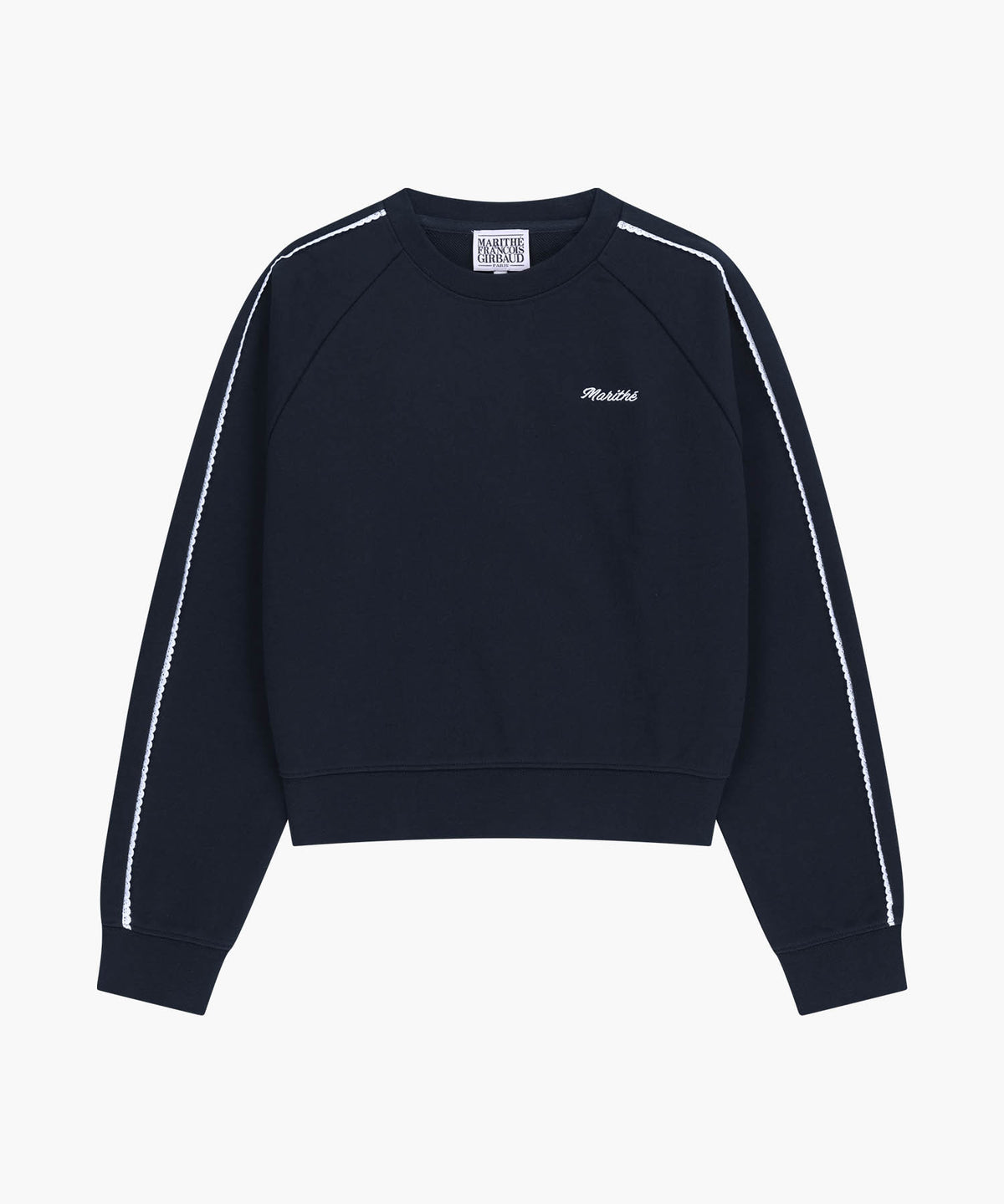 Marithe & Francois Girbaud - Lace Detail Crop Sweatshirt (Navy) product image 6 | TRAB K-Fashion Australia