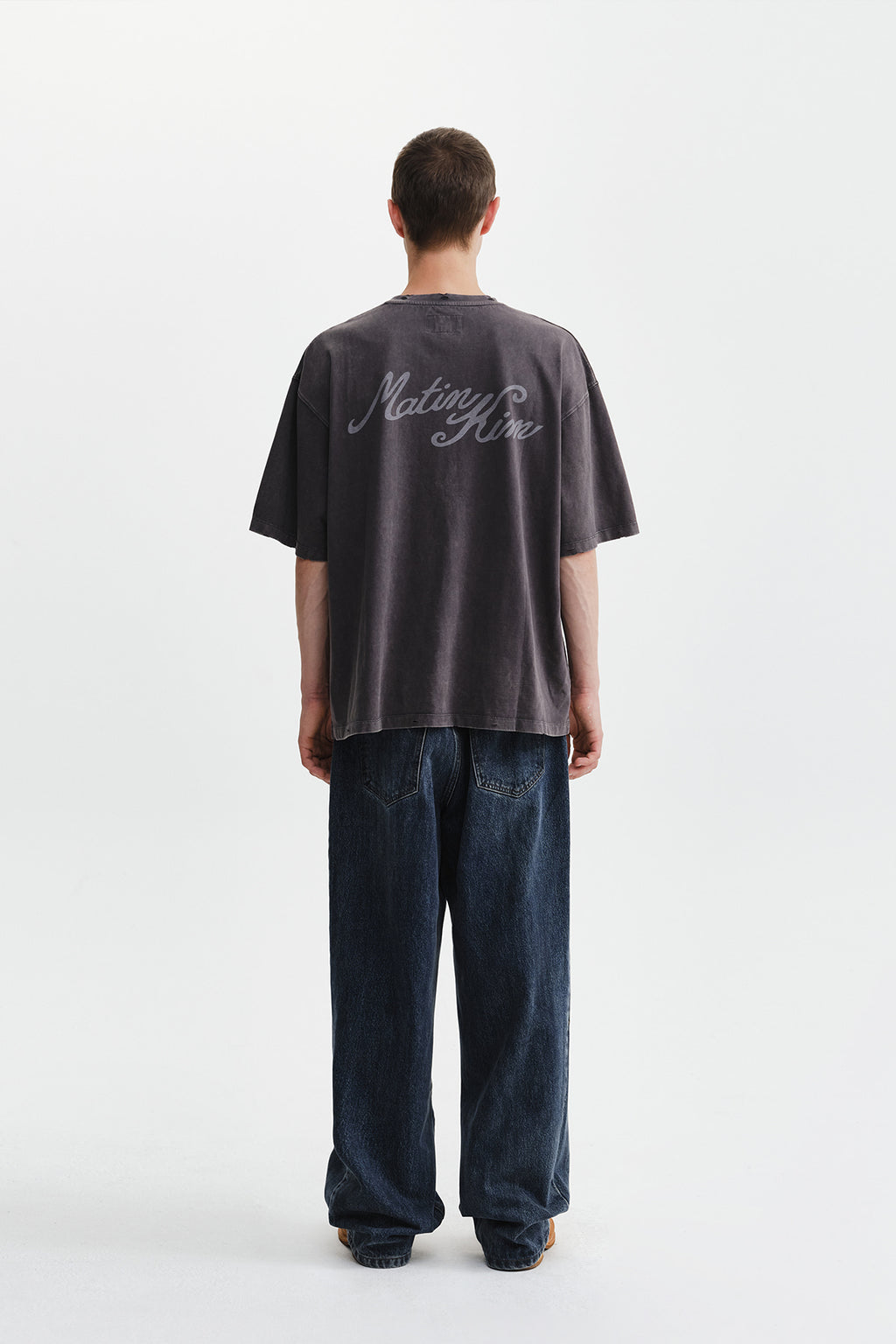 Matin Kim - Vintage Washed Calligraphy Back Logo Top (Charcoal) product image 9 | TRAB K-Fashion Australia