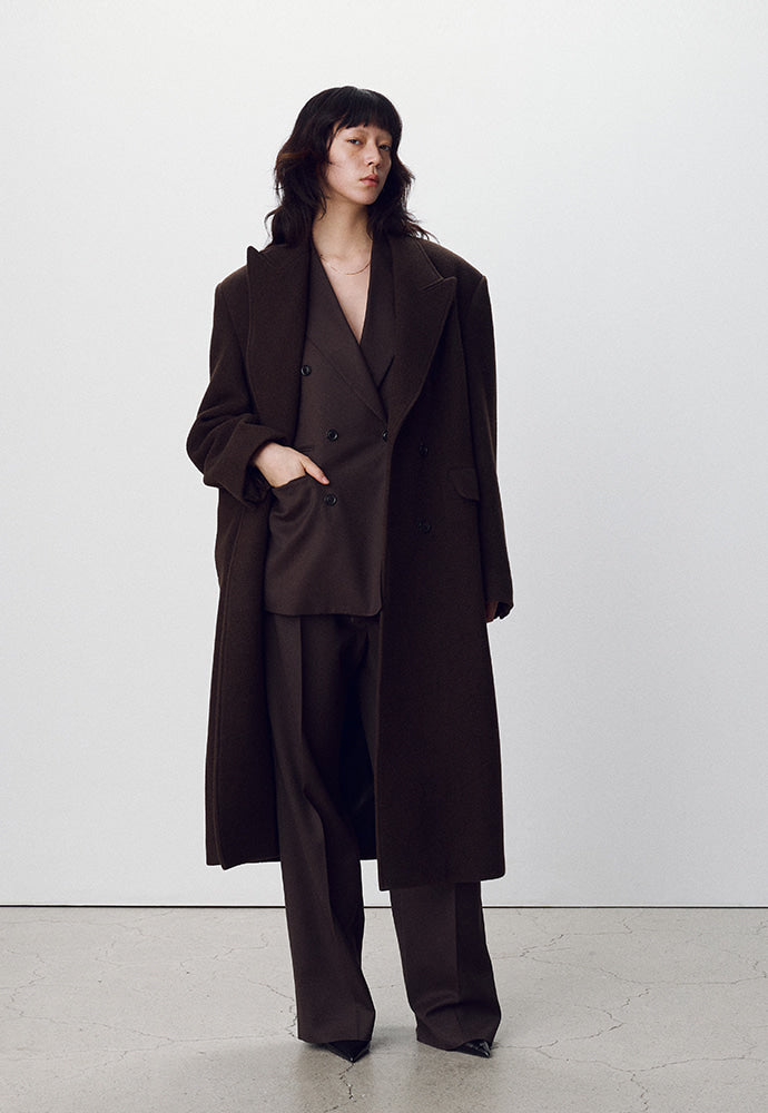 Tonywack - Wool Twill Double-Breasted Tailored Blazer (Brown) product image 5 | TRAB K-Fashion Australia