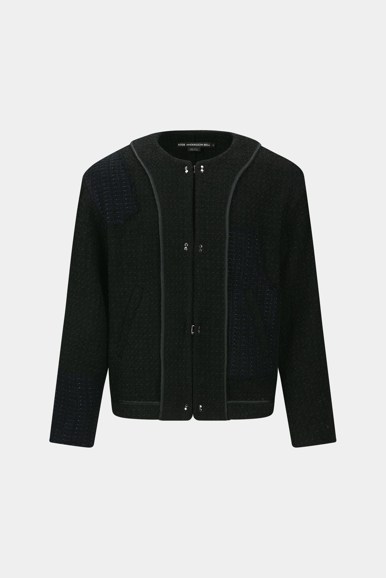 Andersson Bell - Unisex Inside Out Tweed Cardigan (Black) product image 8 | TRAB K-Fashion Australia