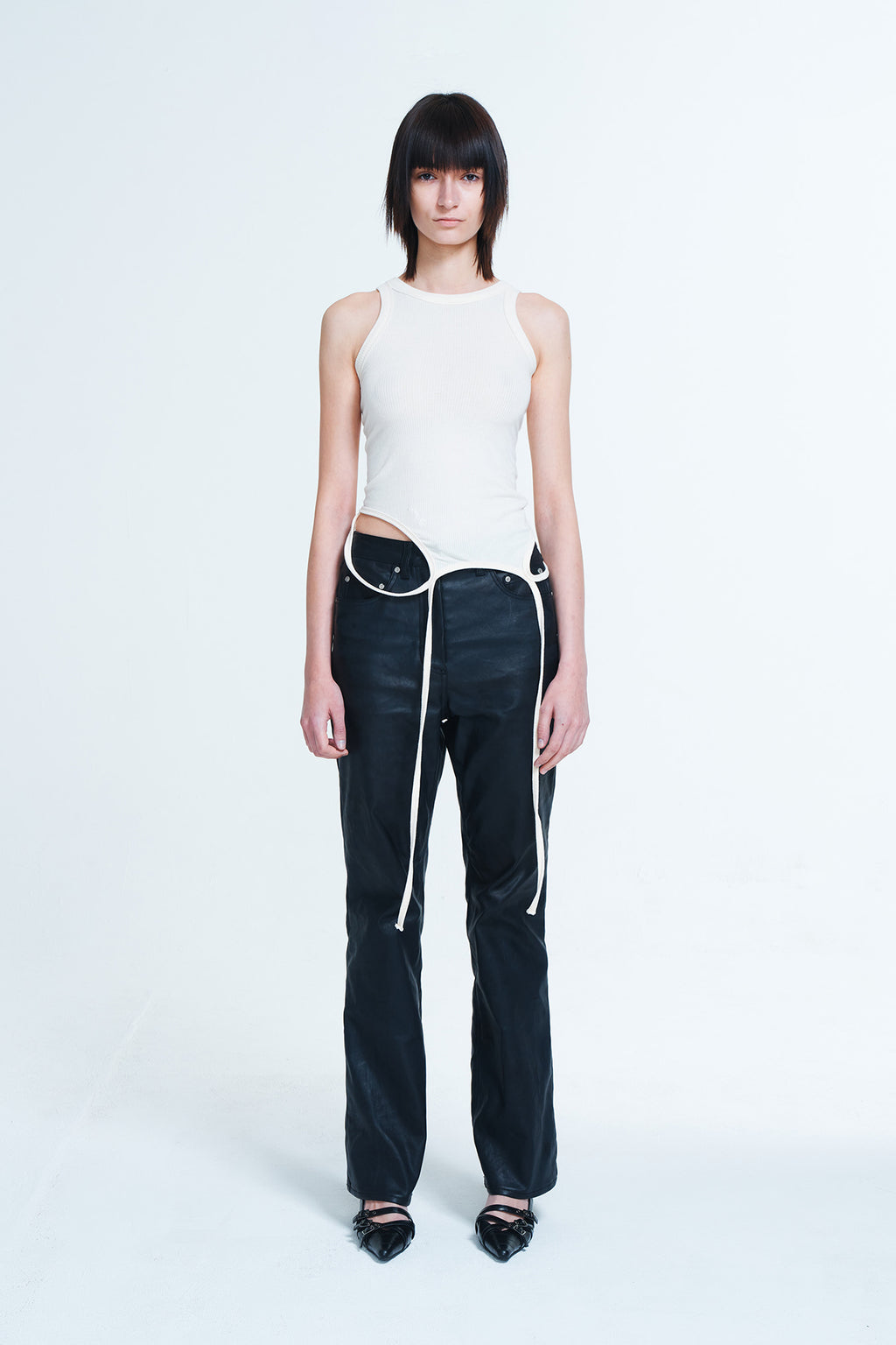 Deinet - Coated Span Trousers (Black) product image 1 | TRAB K-Fashion Australia