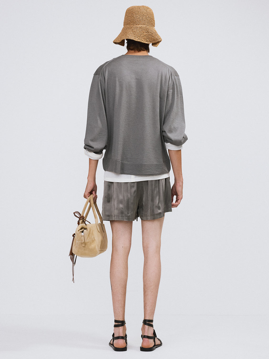 Recto - Silky Lounge Shorts (Midnight Grey) product image 4 | TRAB K-Fashion Australia