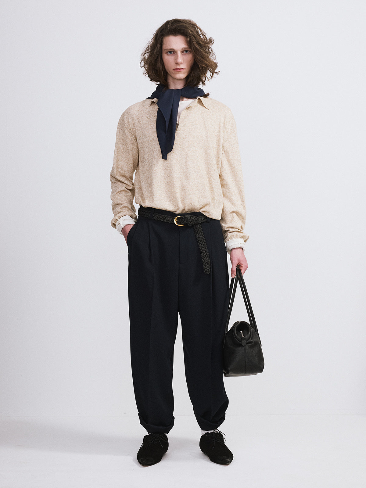 Recto - Linen Blend Polo Top (Oatmeal) product image 2 | TRAB K-Fashion Australia