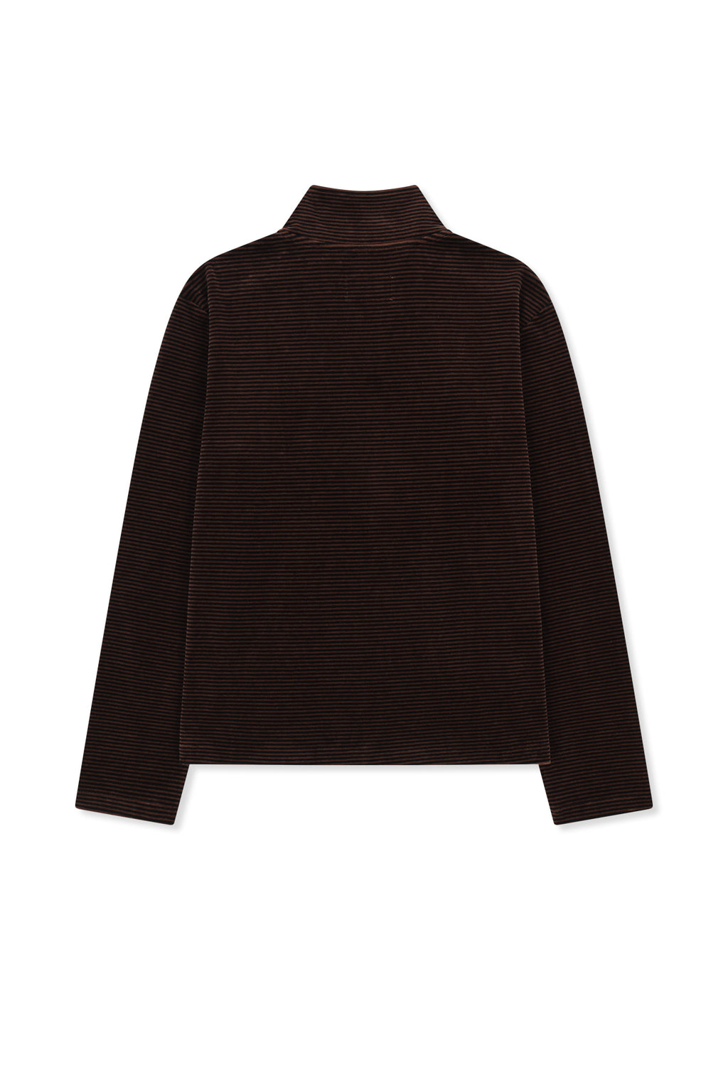 Matin Kim - [Pre-Order – Ships October 8] Striped Velour Zip Up (Brown) product image 2 | TRAB K-Fashion Australia
