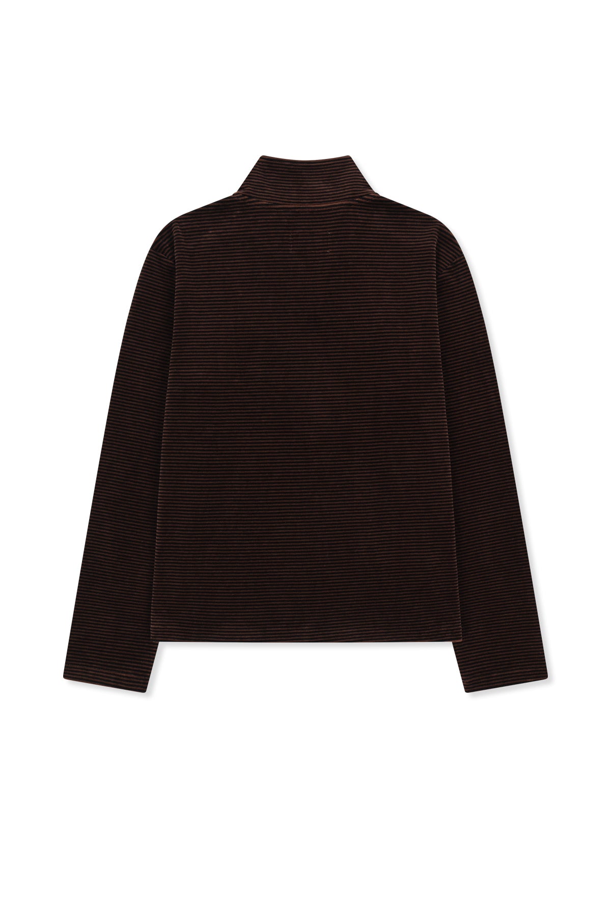 Matin Kim - [Pre-Order – Ships October 8] Striped Velour Zip Up (Brown) product image 2 | TRAB K-Fashion Australia