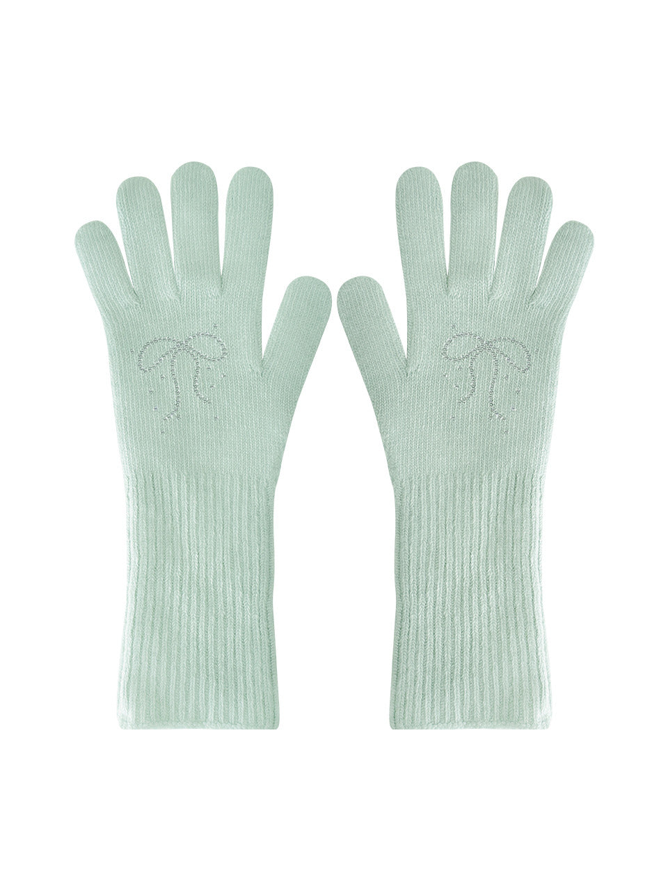 Margarin Fingers - Ribbon Hotfix Gloves (Mint) product image 2 | TRAB K-Fashion Australia