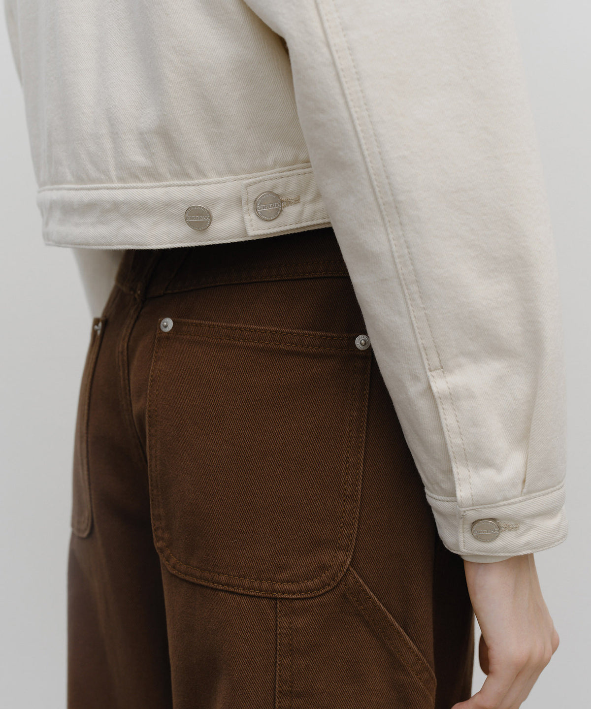 Marithe & Francois Girbaud - Crop Shearling Denim Jacket (Ecru) product image 5 | TRAB K-Fashion Australia