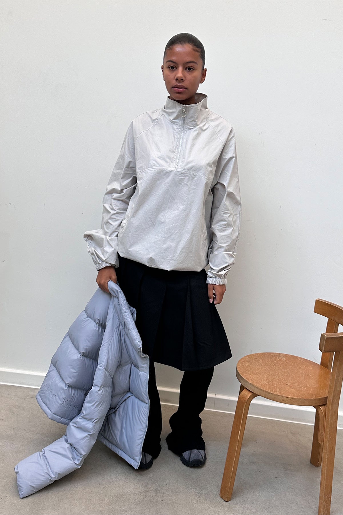 Matin Kim - Matin Coating Anorak Jumper (Grey) product image 6 | TRAB K-Fashion Australia