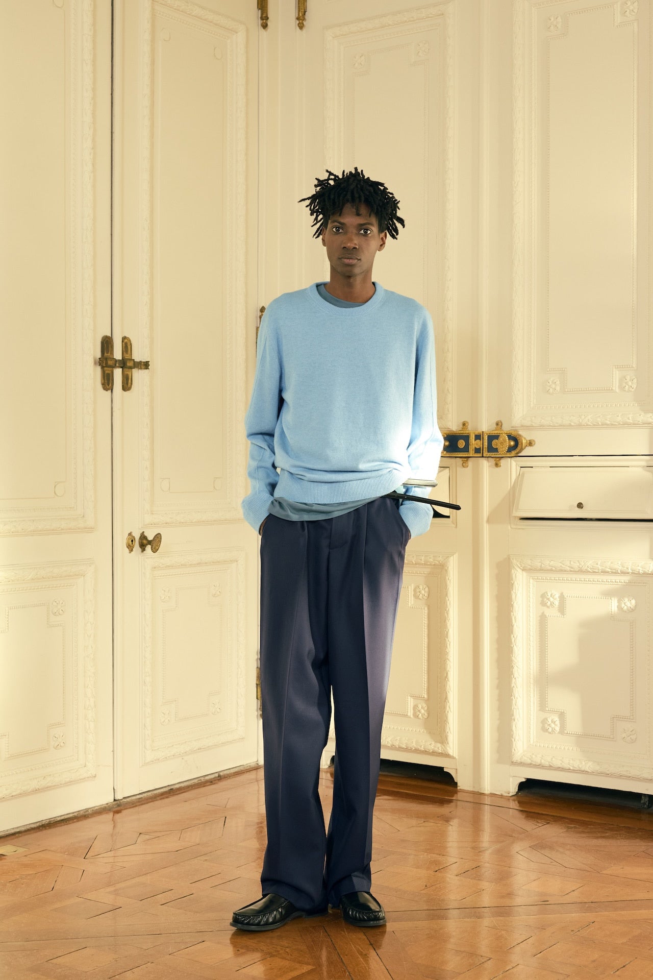 STU - Pin Tuck Round Neck Knit (Sky Blue) product image 4 | TRAB K-Fashion Australia