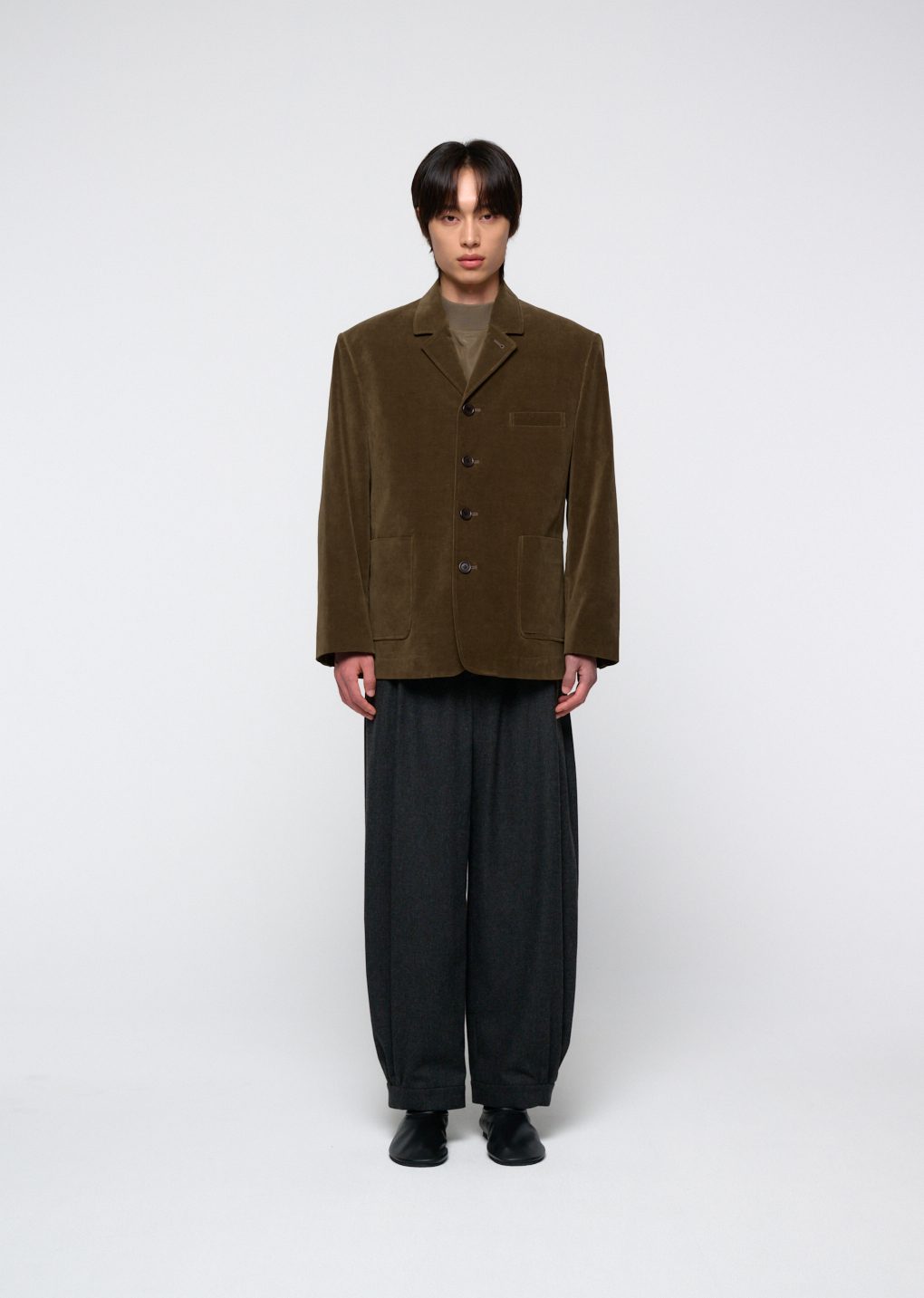 Amomento - Velvet oversized jacket (Khaki) product image 2 | TRAB K-Fashion Australia