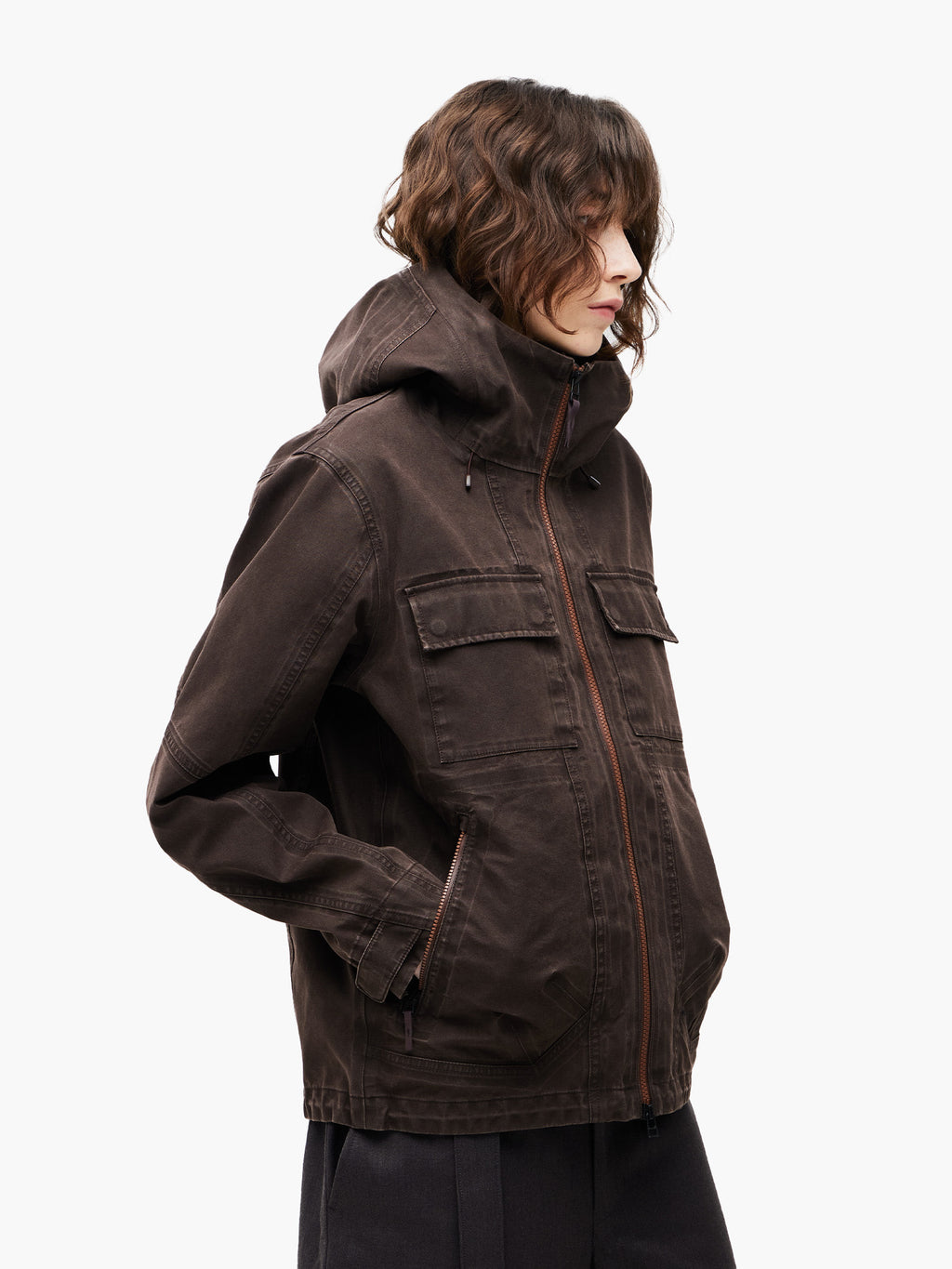 Jiyong Kim - Multi Pocket Jacket (Brown) product image 4 | TRAB K-Fashion Australia