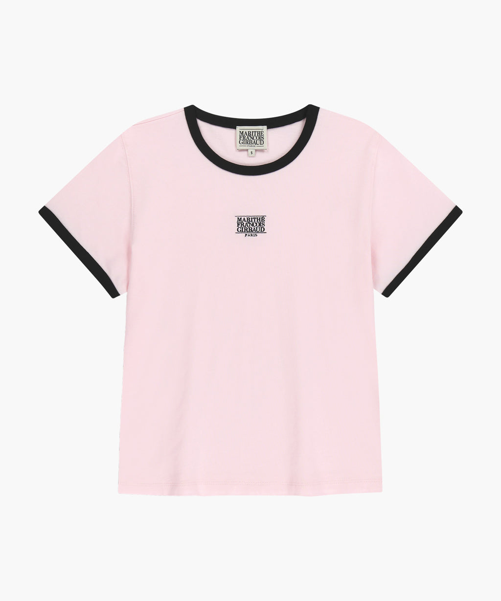 Marithe & Francois Girbaud - Classic Logo Ringer Tee (Light Pink) product image 6 | TRAB K-Fashion Australia