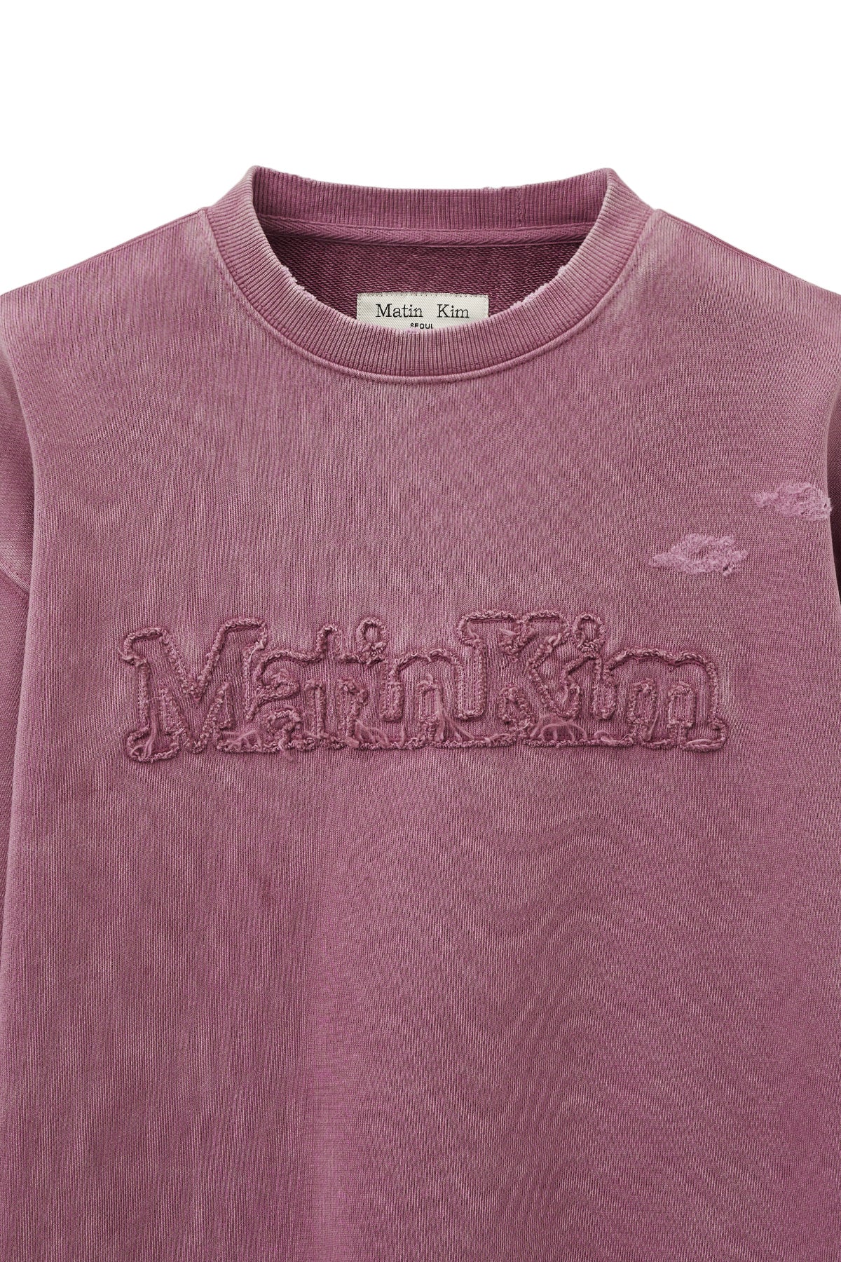 Matin Kim - Vintage Color Dying Logo Sweatshirt (Pink) product image 3 | TRAB K-Fashion Australia