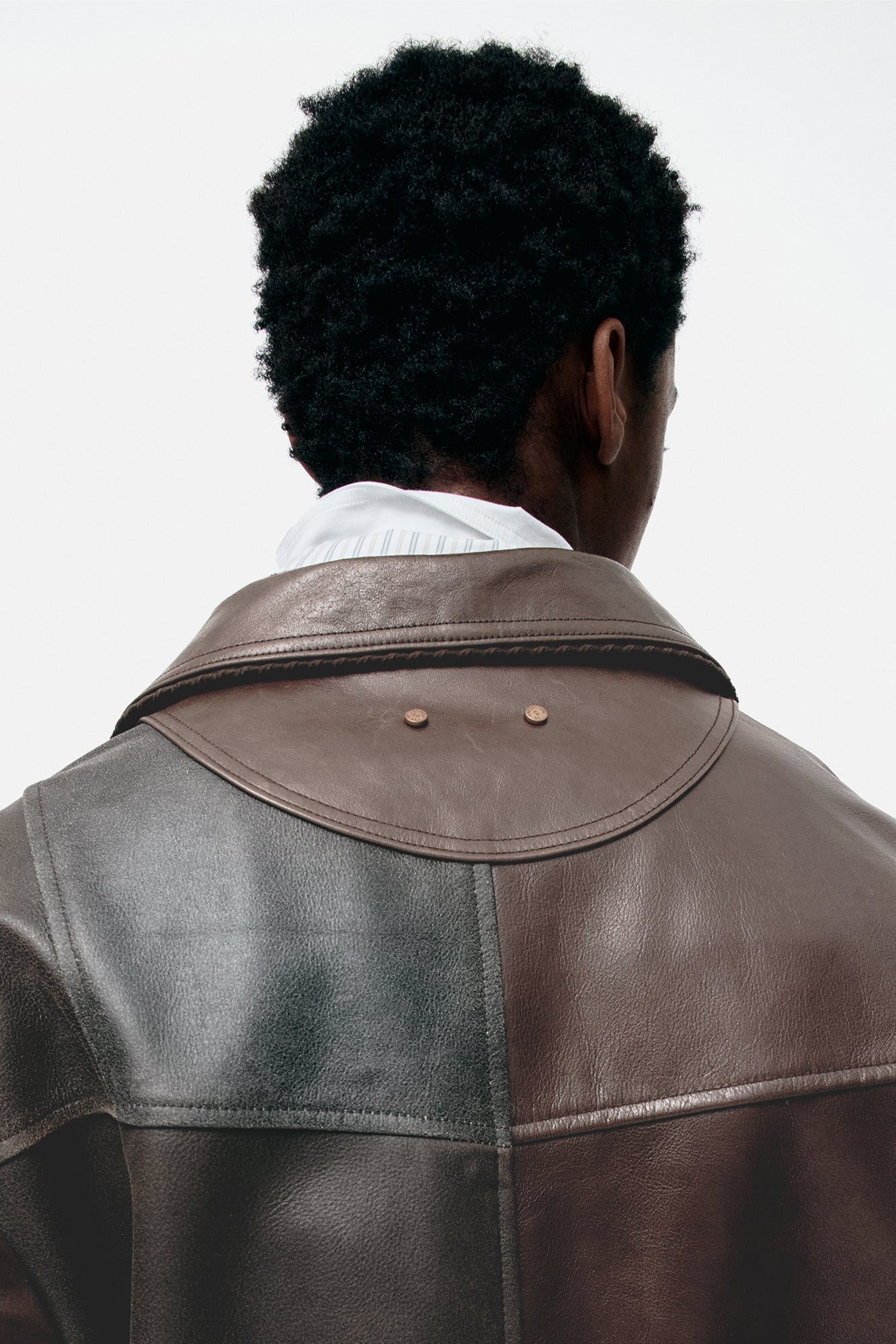 Andersson Bell - Unisex Patchwork Leather Jacket (Black/Brown) product image 6 | TRAB K-Fashion Australia