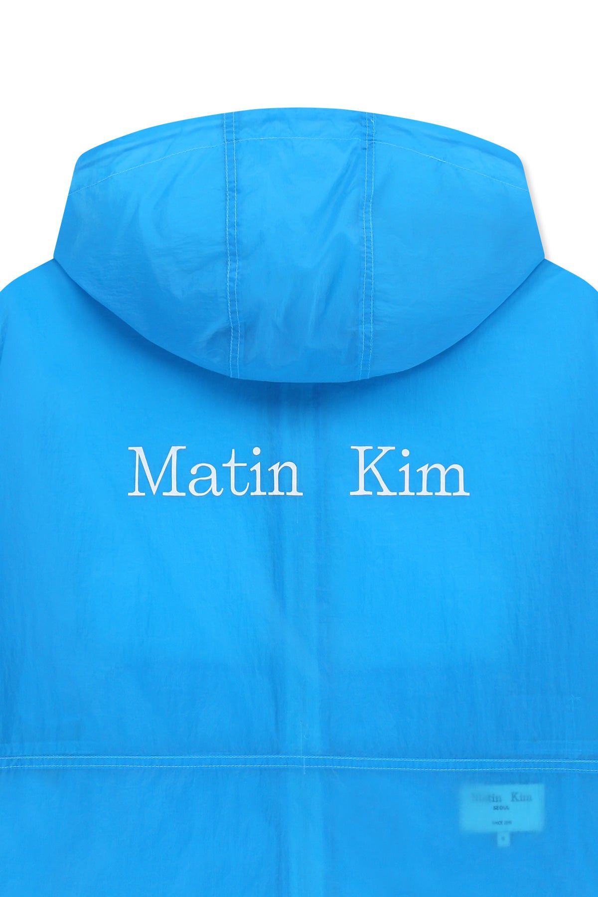 Matin Kim - Back Logo Hoody Windbreaker (Blue) product image 5 | TRAB K-Fashion Australia