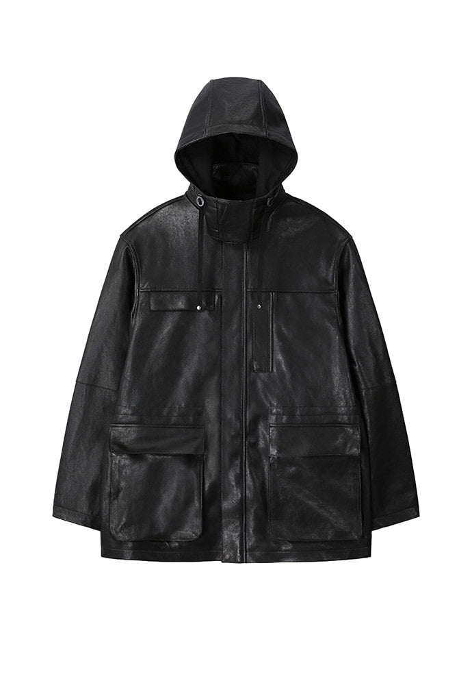 Art if acts - Vegetable Leather Rain Coat (Black) product image 8 | TRAB K-Fashion Australia