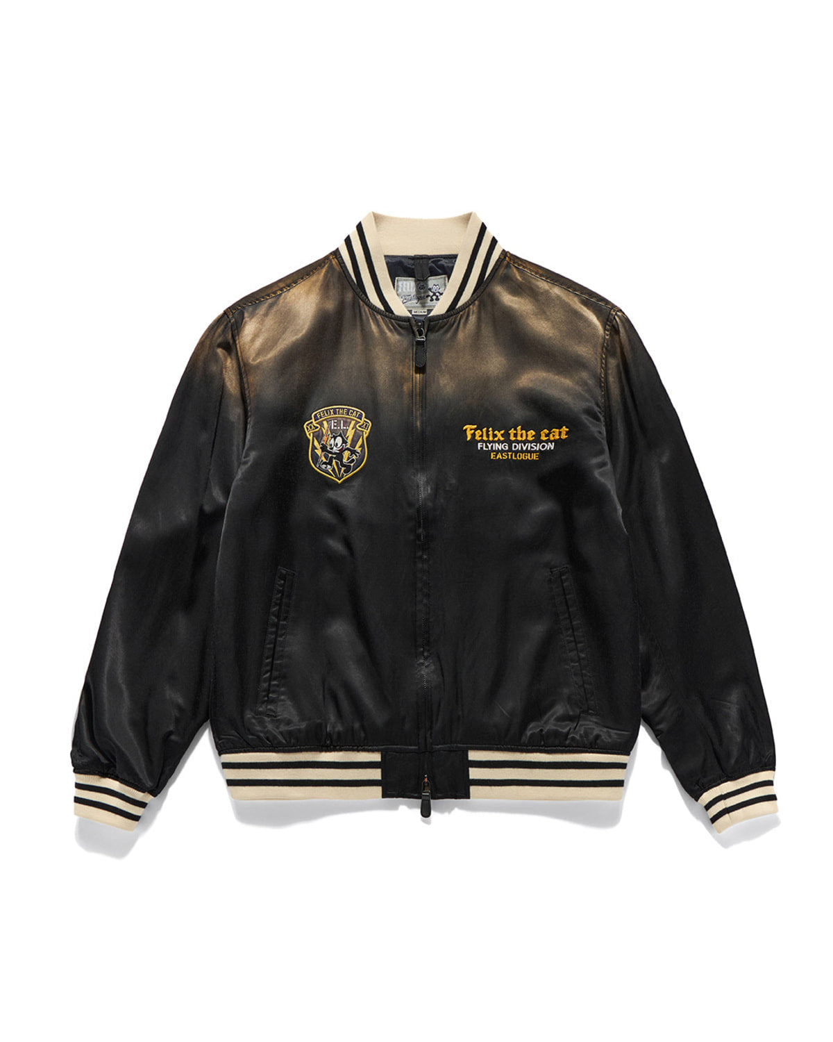 Eastlogue - Felix Embrodiery Bleached Souvenir Jacket (Black) product image 2 | TRAB K-Fashion Australia
