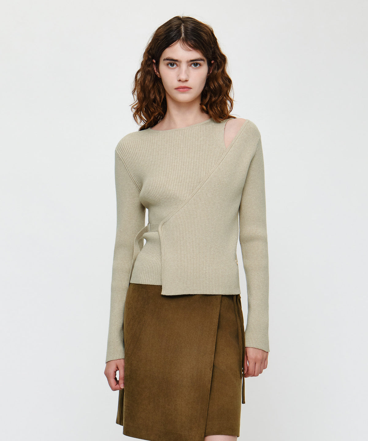 Marithe & Francois Girbaud - Wrap Knit (Light Beige) product image 1 | TRAB K-Fashion Australia