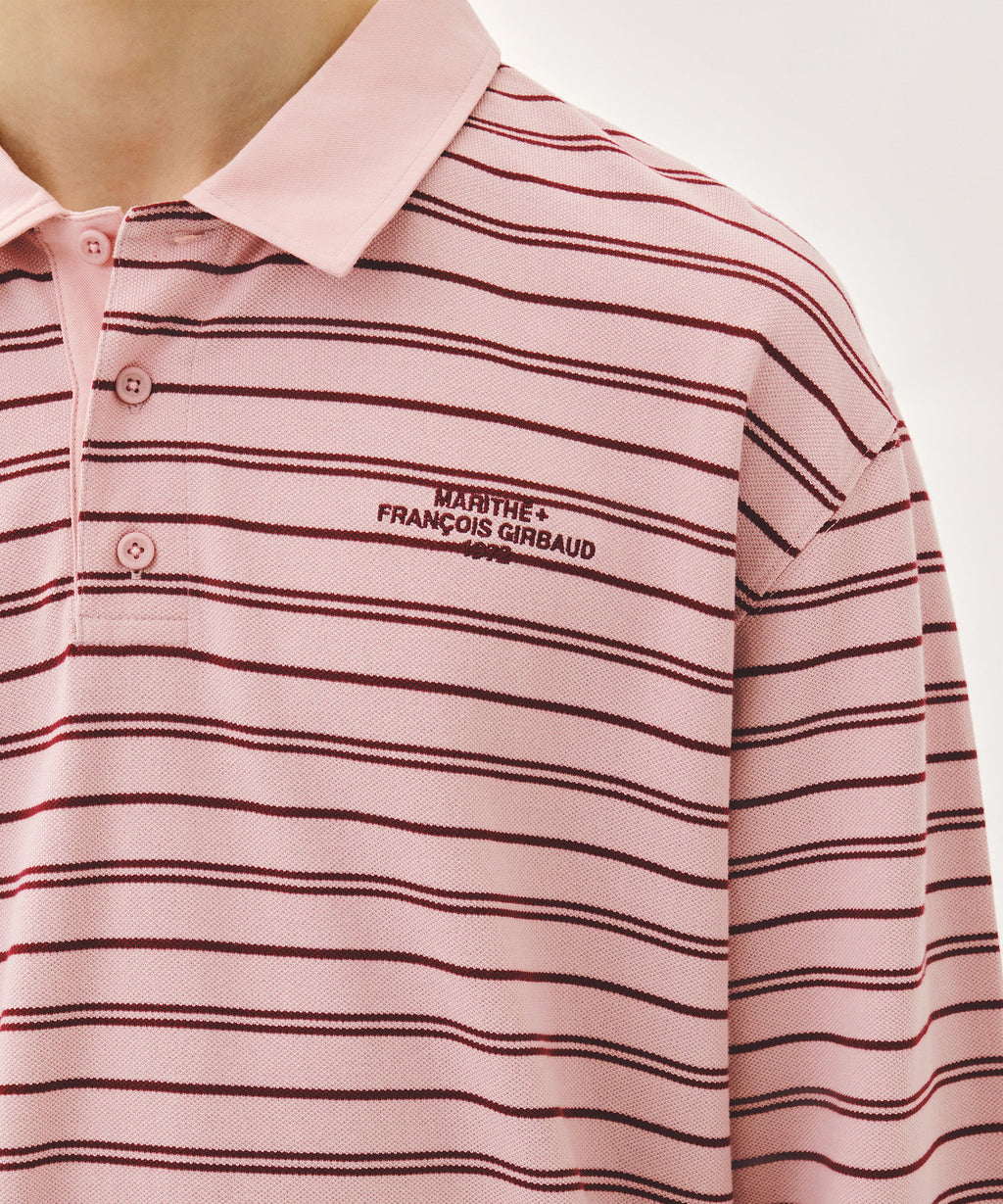 Marithe & Francois Girbaud - Stripe Pique Long Sleeve Tee (Pink) product image 4 | TRAB K-Fashion Australia
