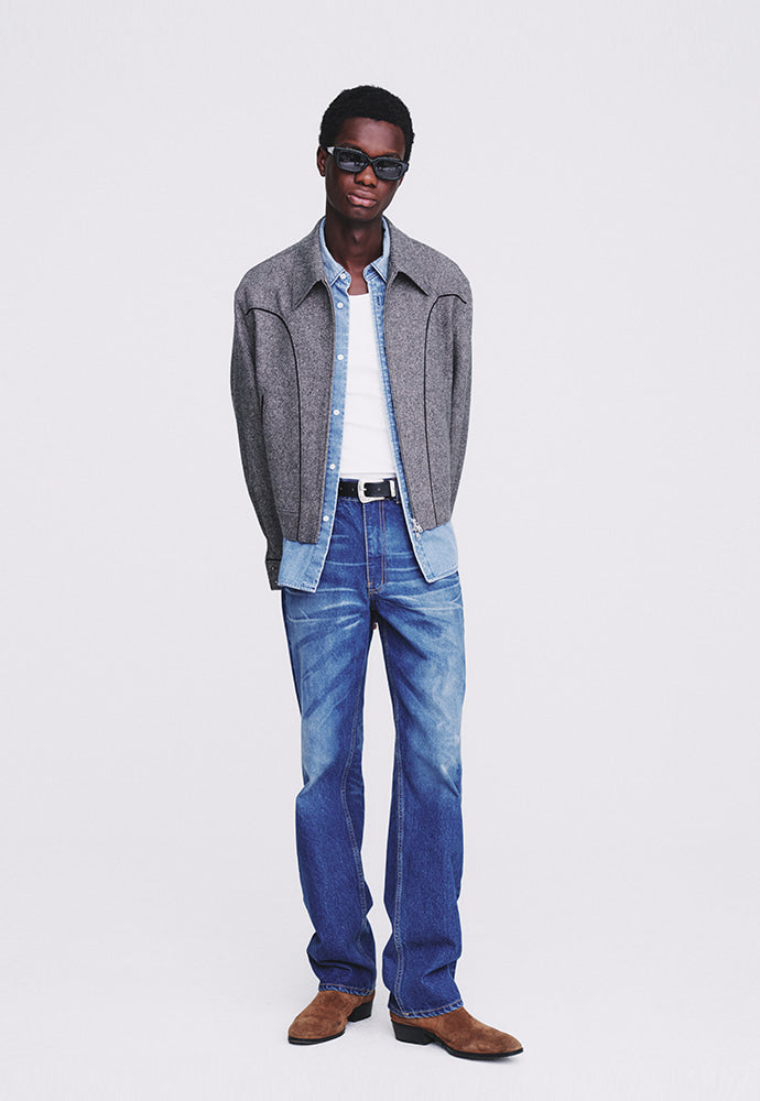 Tonywack - Caviar Wool Flannel Piping Western Jacket (Tweed Grey) product image 5 | TRAB K-Fashion Australia