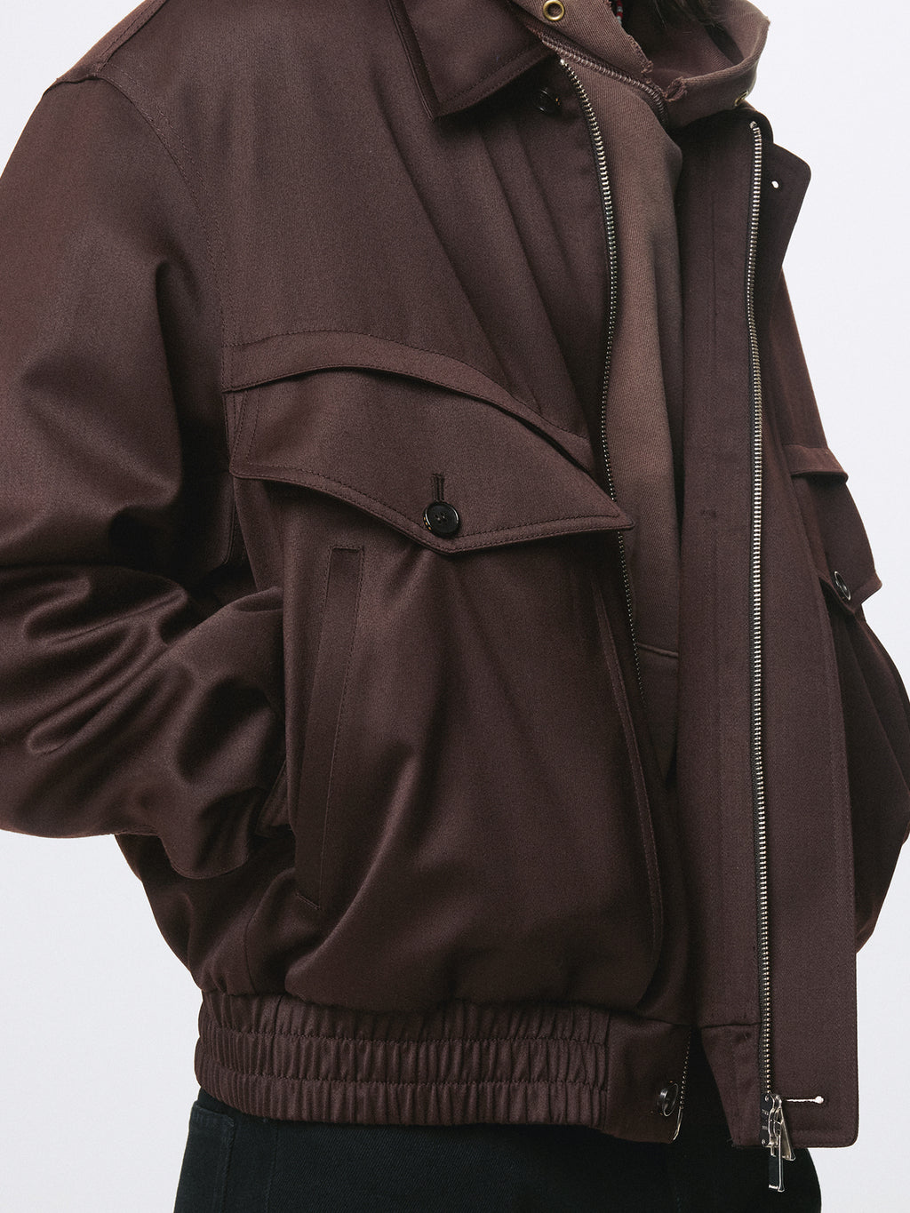 Tonywack - Wool Viscose Oversized Bomber Jacket (Dark Burgundy) product image 11 | TRAB K-Fashion Australia