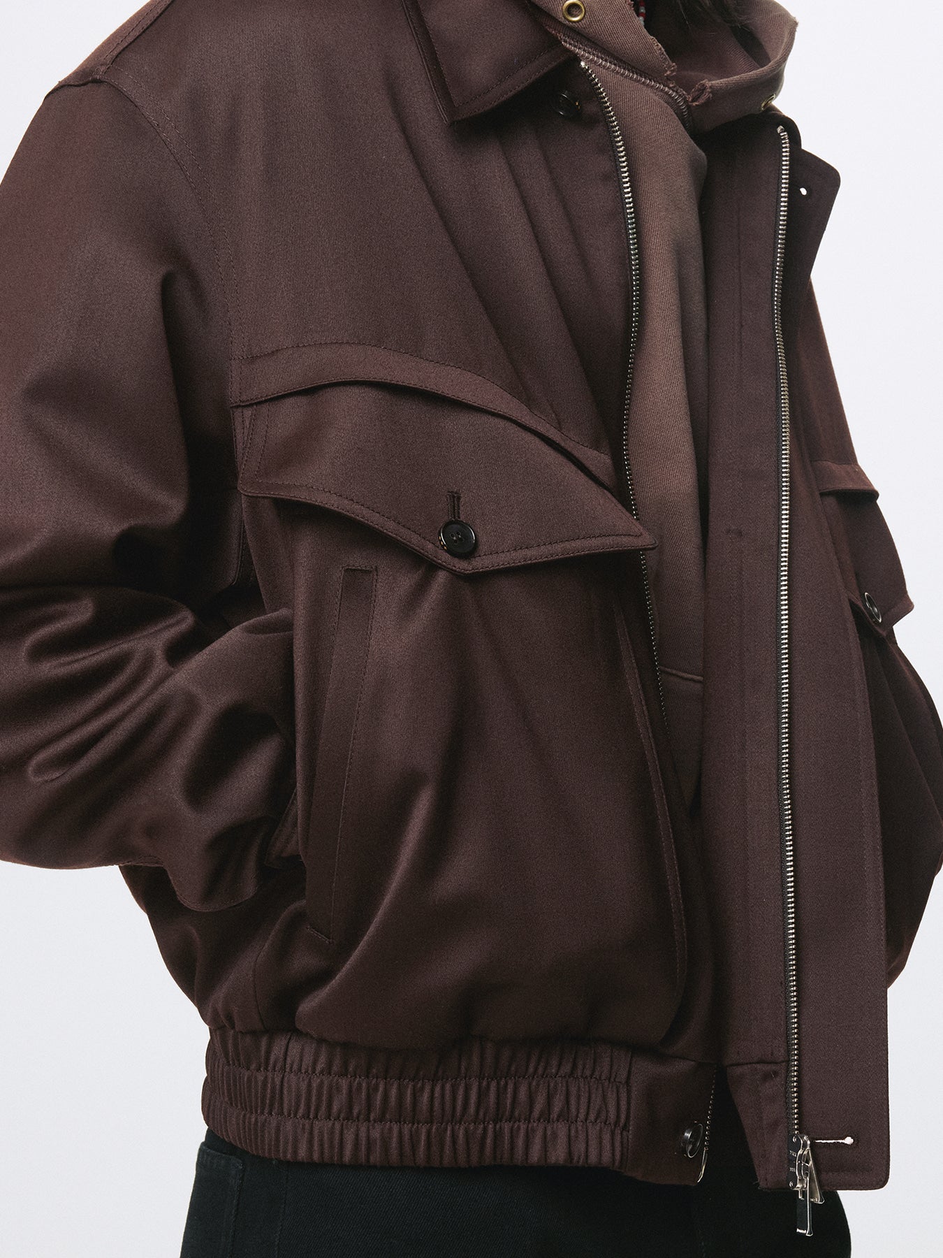 Tonywack - Wool Viscose Oversized Bomber Jacket (Dark Burgundy) product image 11 | TRAB K-Fashion Australia