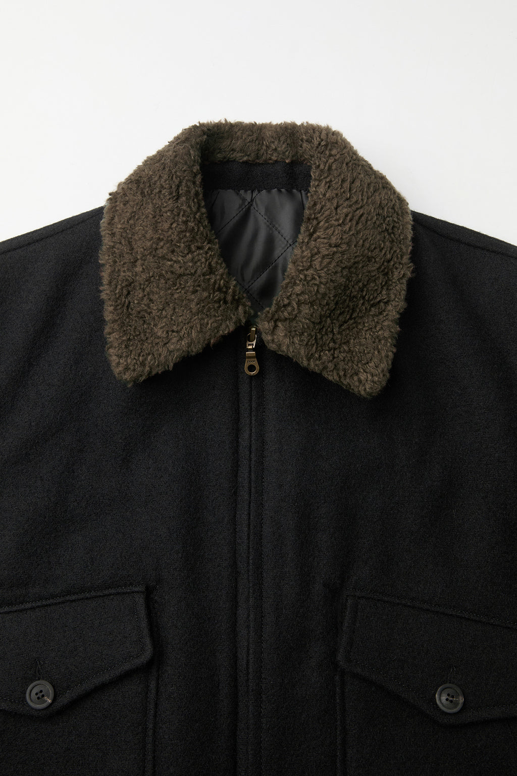Coor - Broken Wool G-1 Bomber Jacket (Black) product image 5 | TRAB K-Fashion Australia