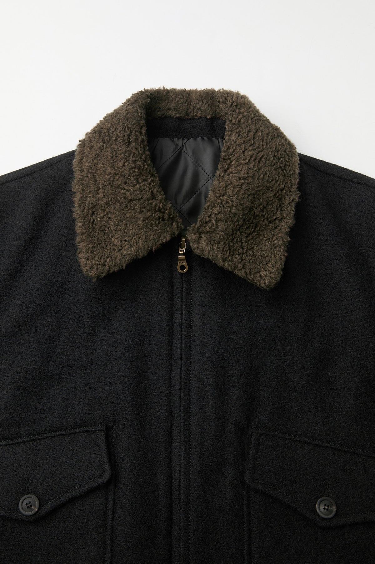 Coor - Broken Wool G-1 Bomber Jacket (Black) product image 5 | TRAB K-Fashion Australia