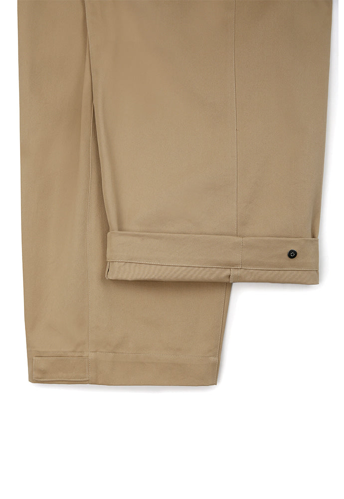 Tonywack - Wide Cut Hidden Snap Closure Trousers (Beige) product image 13 | TRAB K-Fashion Australia