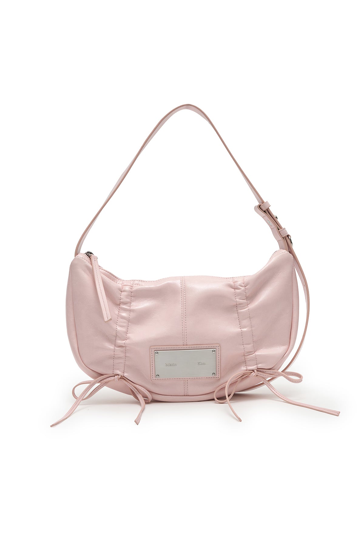 Matin Kim - Half Shirring Ribbon Round Bag (Light Pink) product image 1 | TRAB K-Fashion Australia
