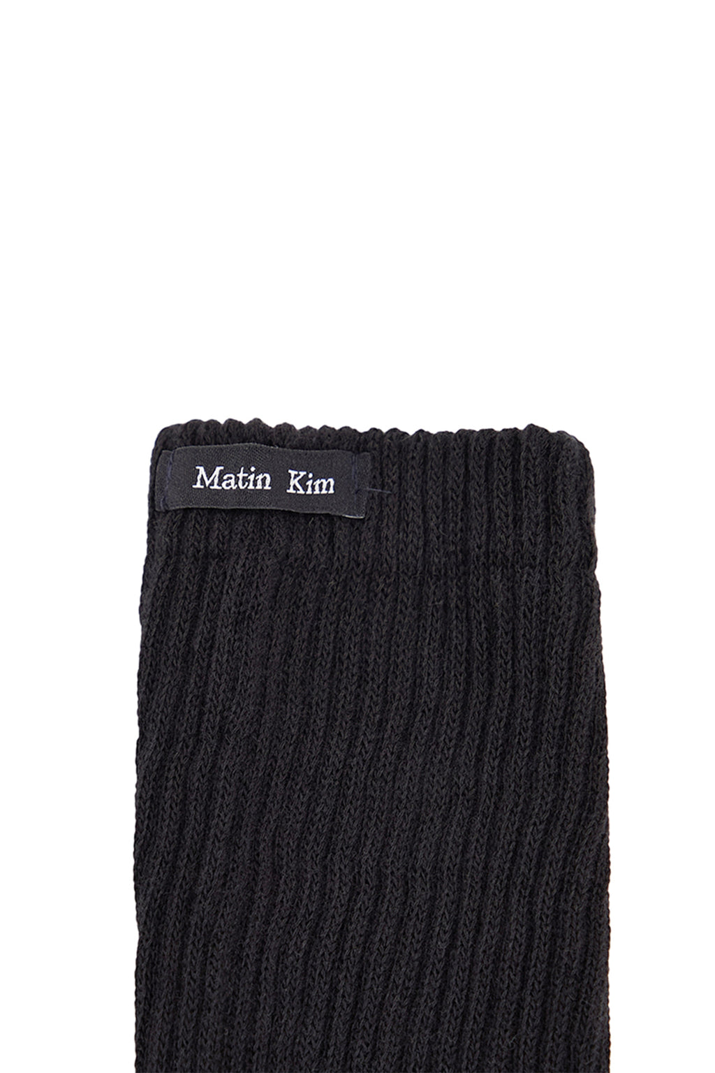 Matin Kim - Small Logo Point Ribbed Socks (Black) product image 3 | TRAB K-Fashion Australia