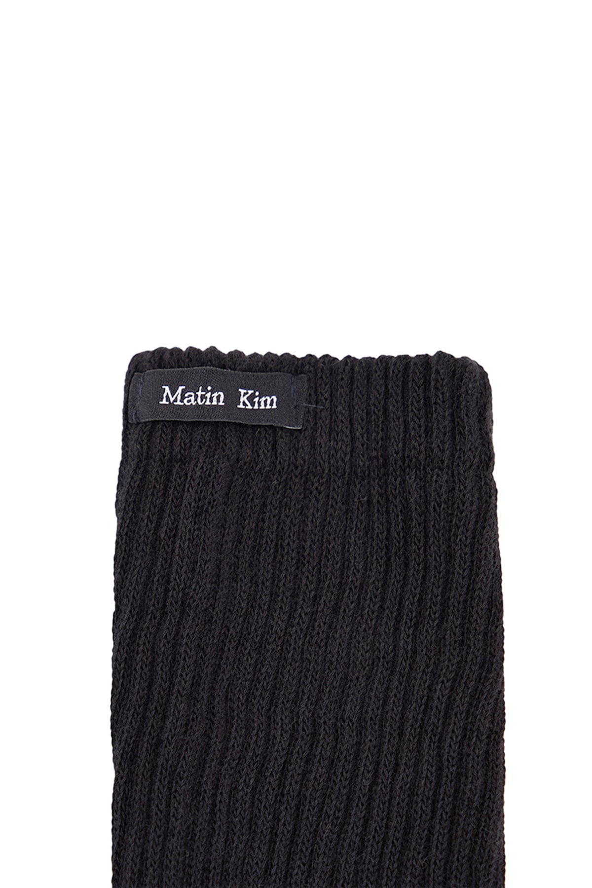 Matin Kim - Small Logo Point Ribbed Socks (Black) product image 3 | TRAB K-Fashion Australia