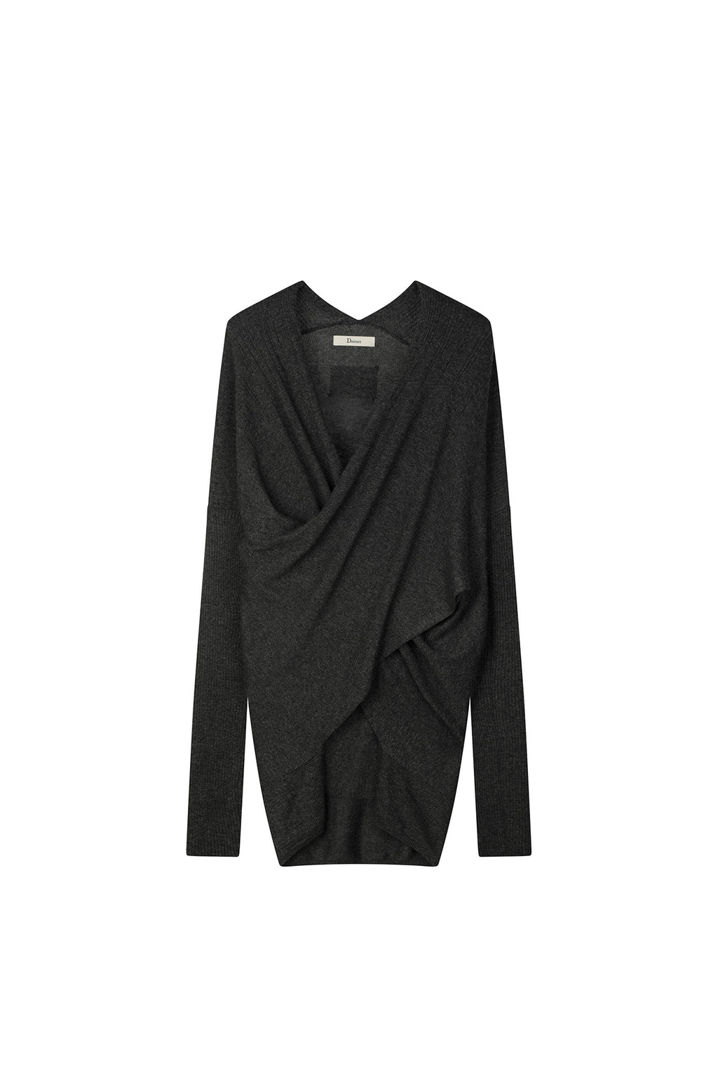 Deinet - Fluid Knit Drape Cardigan (Charcoal) product image 8 | TRAB K-Fashion Australia