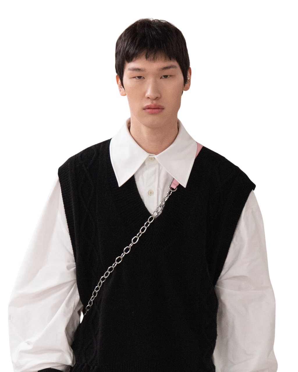 Kimhe Kim - Fringed Knit Vest (Black) product image 2 | TRAB K-Fashion Australia