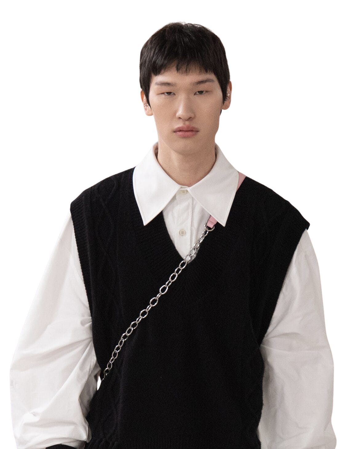 Kimhe Kim - Fringed Knit Vest (Black) product image 2 | TRAB K-Fashion Australia