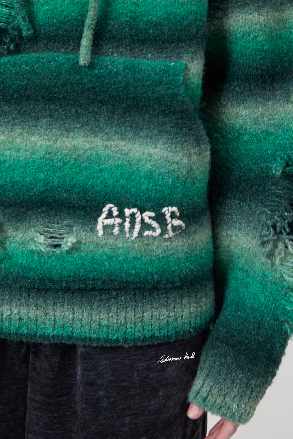 Andersson Bell - Unisex Gradient Distressed Hoodie (Green) product image 14 | TRAB K-Fashion Australia