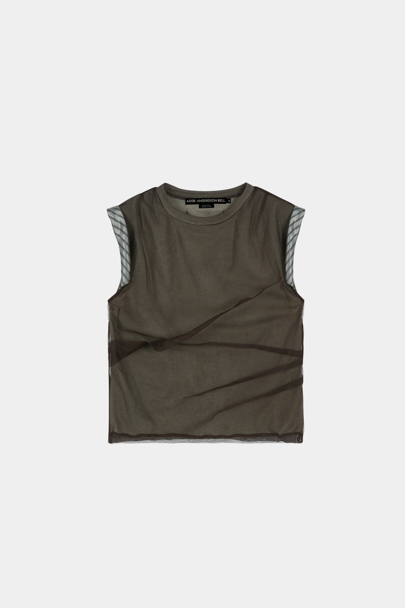 Andersson Bell - Layered Mesh Tuck & Dart Top (Brown) product image 8 | TRAB K-Fashion Australia