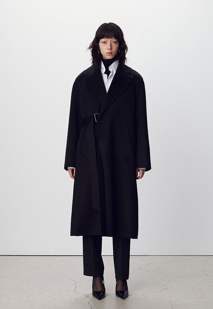 Tonywack - Double-Faced Wool And Cashmere Belted Coat (Black) product image 2 | TRAB K-Fashion Australia