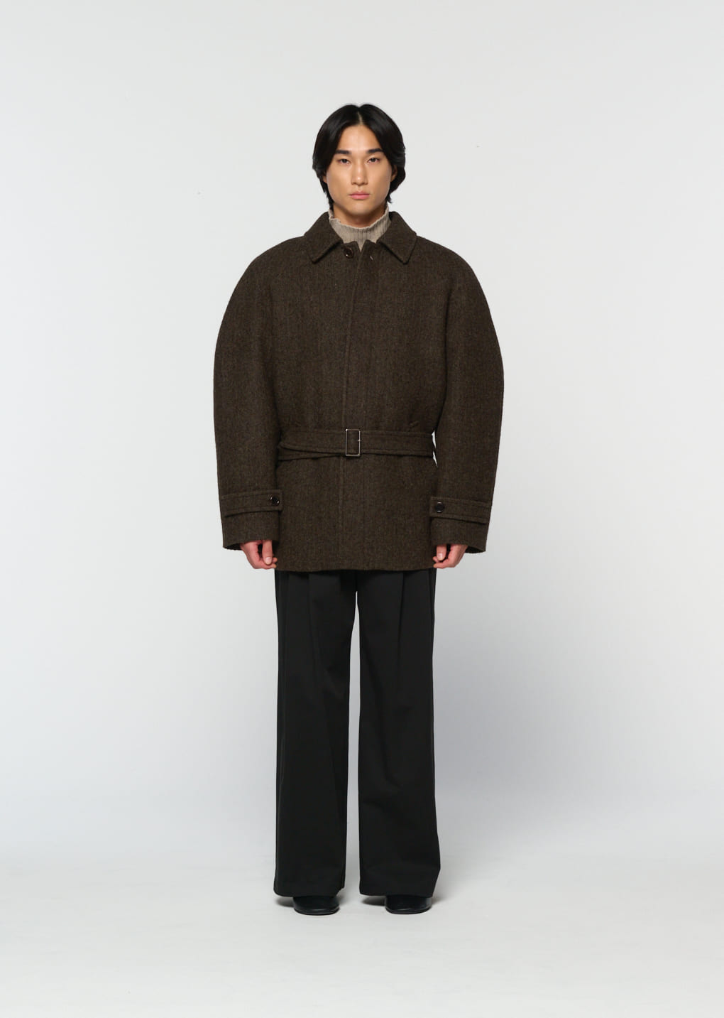 Amomento - belted mid coat (Khaki) product image 2 | TRAB K-Fashion Australia