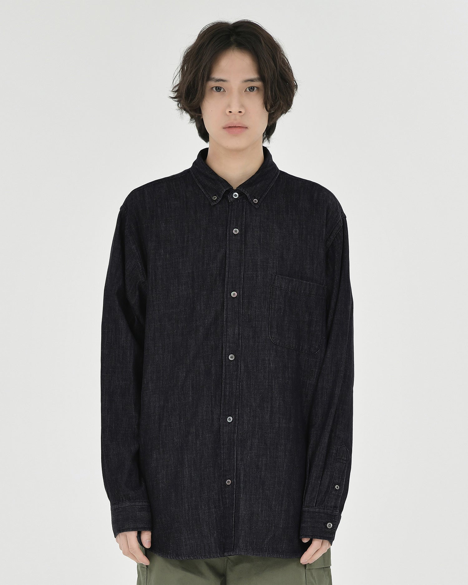Brownyard - Button Down Denim Shirt (Black) product image 2 | TRAB K-Fashion Australia