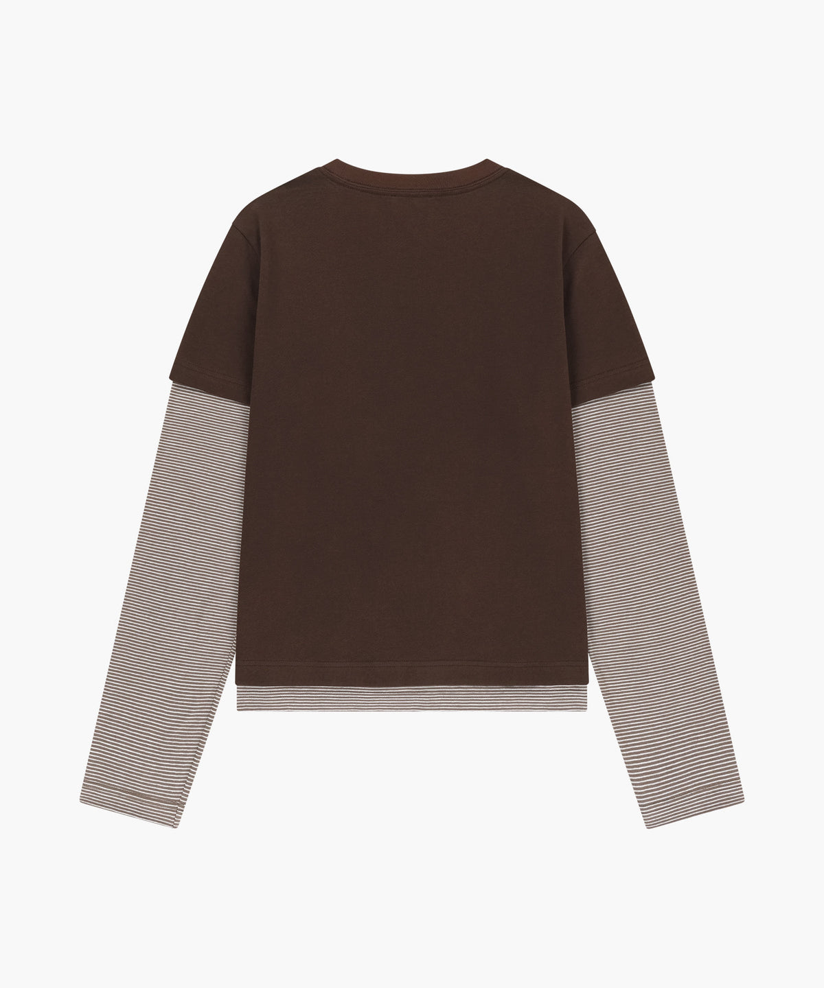 Marithe & Francois Girbaud - Half Sleeve Layered Long Sleeve Tee (Brown) product image 6 | TRAB K-Fashion Australia