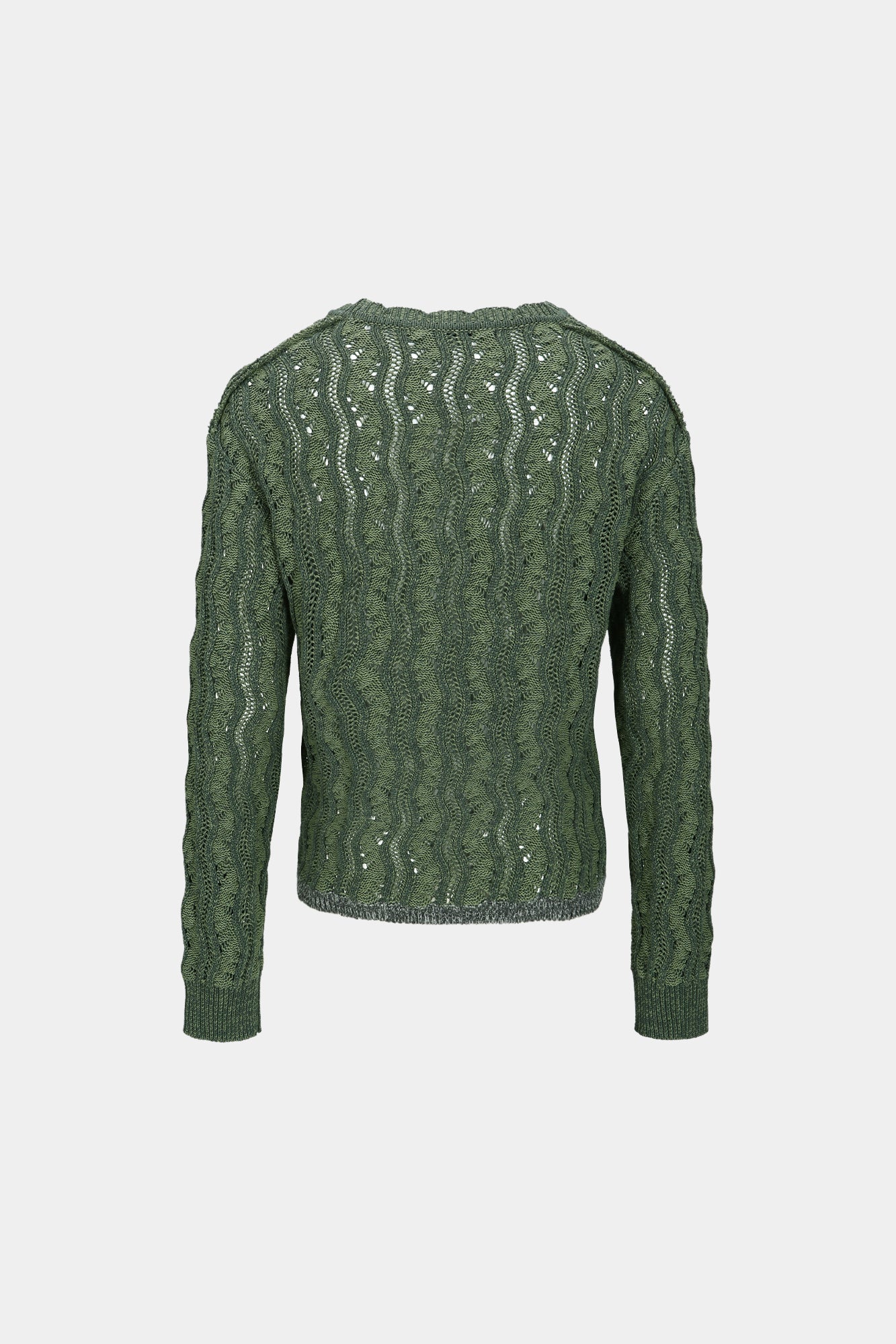 Andersson Bell - Two Tone Wave Crew-Neck Sweater (Khaki) product image 8 | TRAB K-Fashion Australia