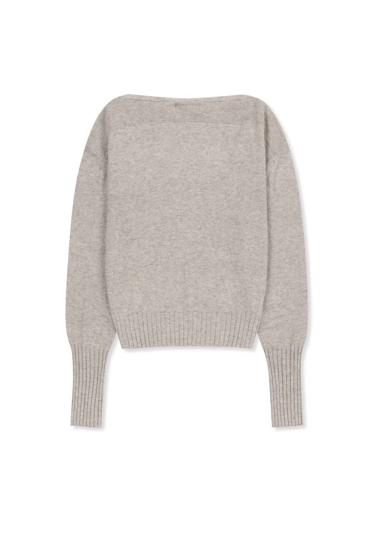 Matin Kim - Boat Neck Volume Sleeve Knit Pullover (Light Beige) product image 2 | TRAB K-Fashion Australia