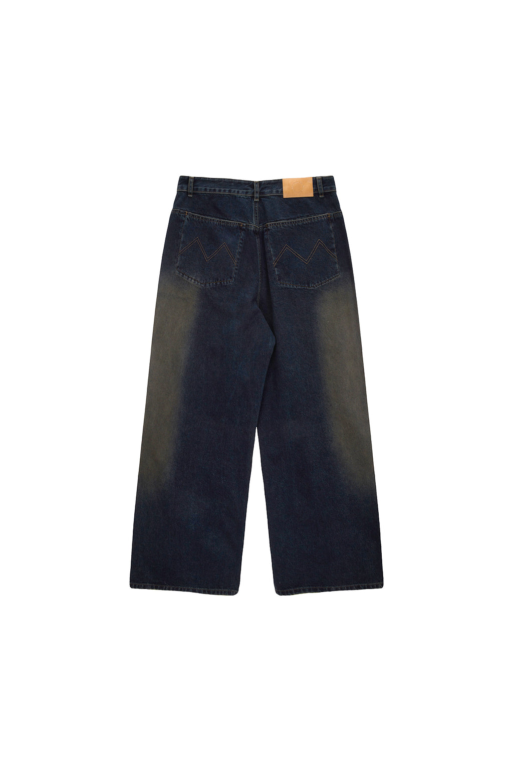 Matin Kim - Side Brush Washed Denim Pants (Navy) product image 2 | TRAB K-Fashion Australia