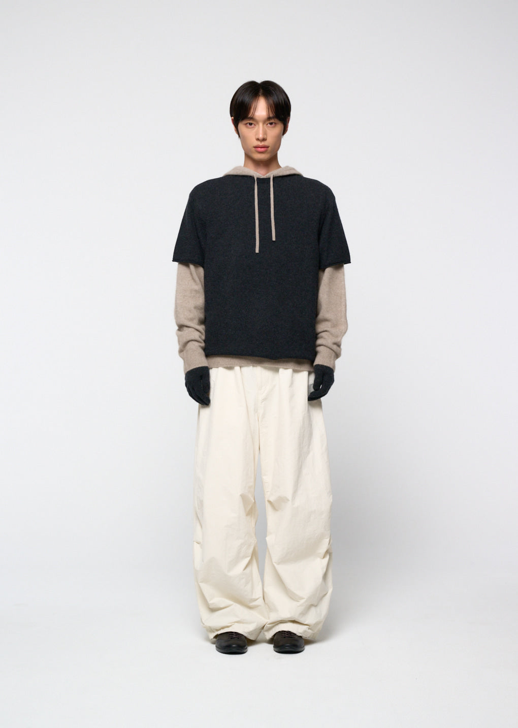 Amomento - Cashmere Easy Half Sleeve Knit (Charcoal) product image 2 | TRAB K-Fashion Australia