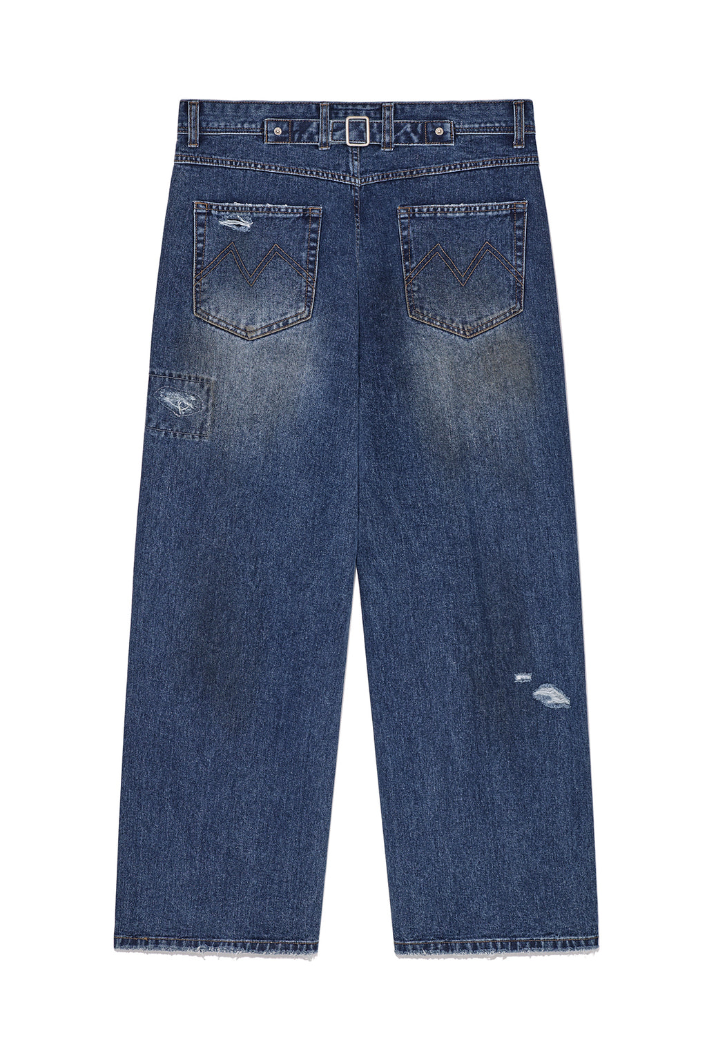 Matin Kim - Destroyed Vintage Wide Denim Pants (Blue) product image 2 | TRAB K-Fashion Australia