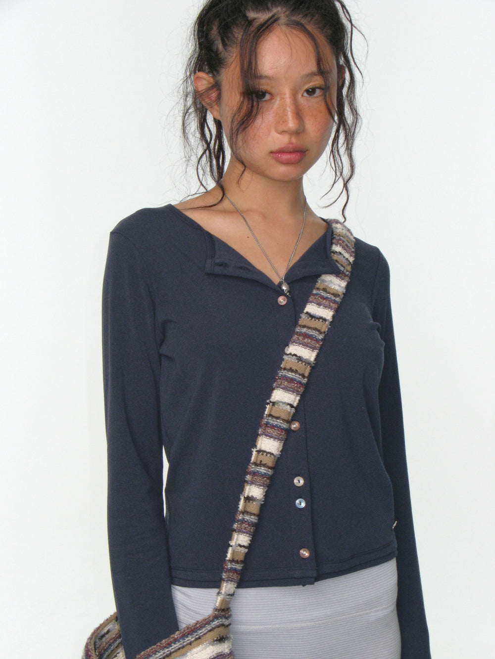 Coyseio - Raw Edge Cardigan (Navy) product image 2 | TRAB K-Fashion Australia