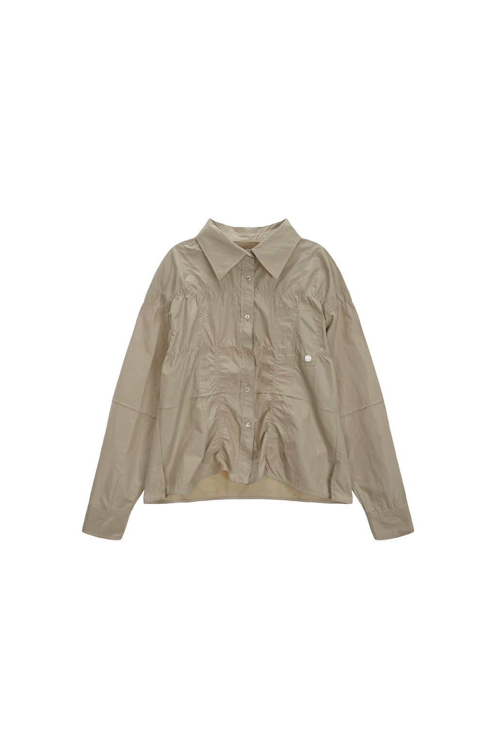 Matin Kim - Deconstruction Crinkle Shirt (Beige) product image 1 | TRAB K-Fashion Australia