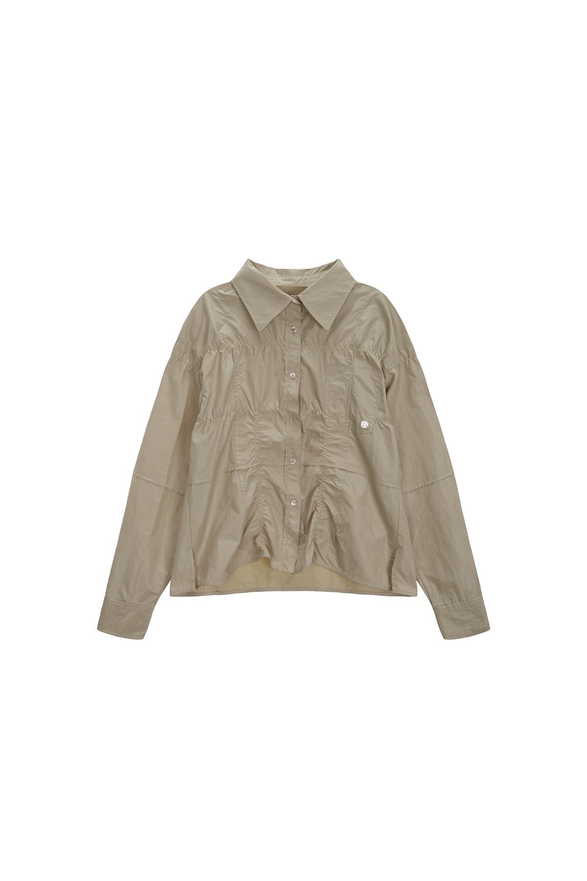 Matin Kim - Deconstruction Crinkle Shirt (Beige) product image 1 | TRAB K-Fashion Australia